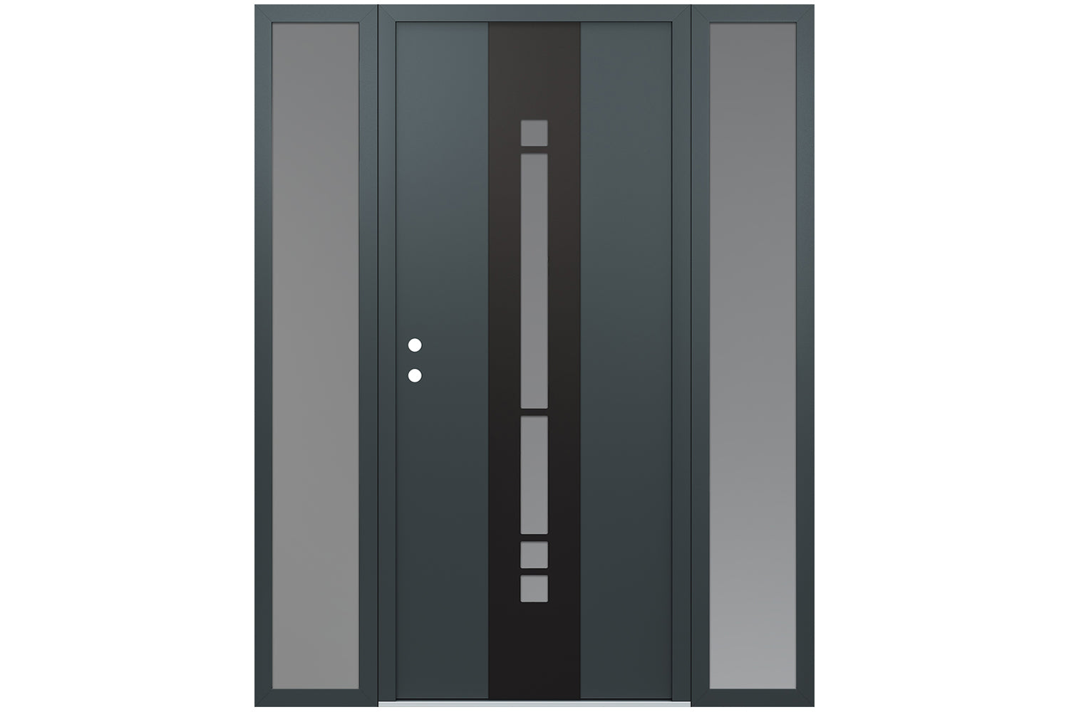 Belldinni Diamond A3 Anthracite Modern Exterior Door with Black SS - SL Double