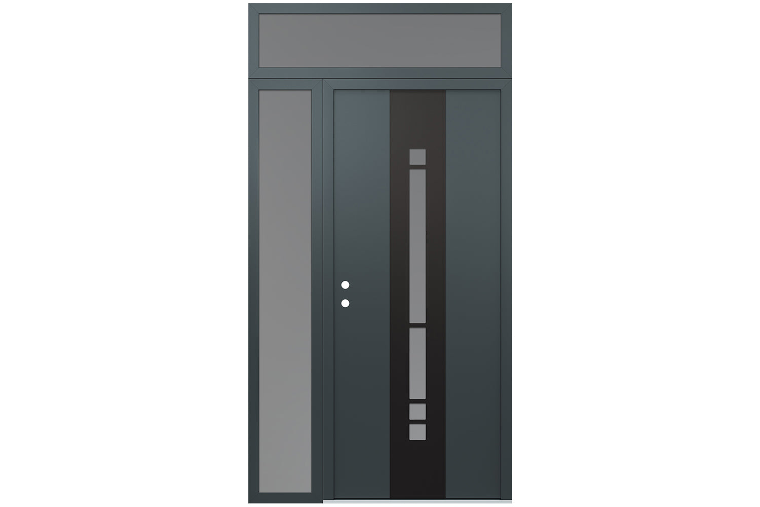 Belldinni Diamond A3 Anthracite Modern Exterior Door with Black SS - SL Left & Transom