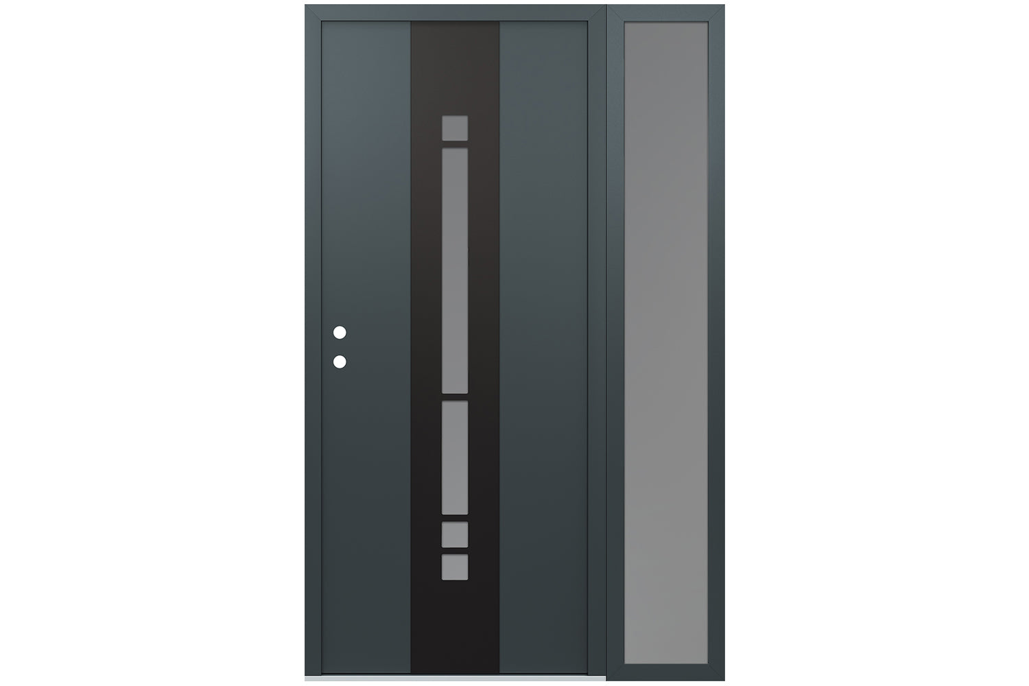 Belldinni Diamond A3 Anthracite Modern Exterior Door with Black SS - SL Right