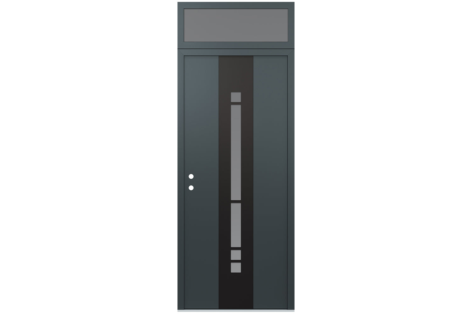 Belldinni Diamond A3 Anthracite Modern Exterior Door with Black SS - Transom