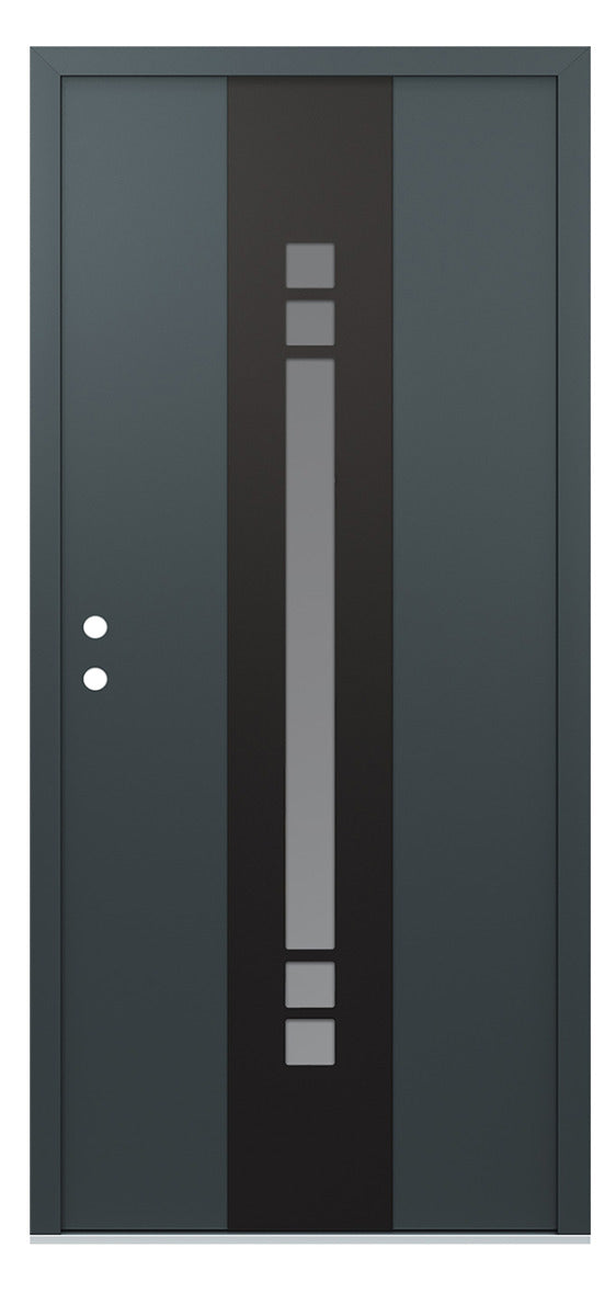 Belldinni Diamond A4 Anthracite Modern Exterior Door with Black SS