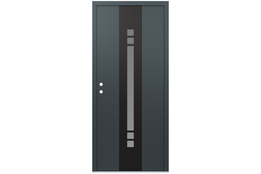 Belldinni Diamond A4 Anthracite Modern Exterior Door with Black SS - Single Door