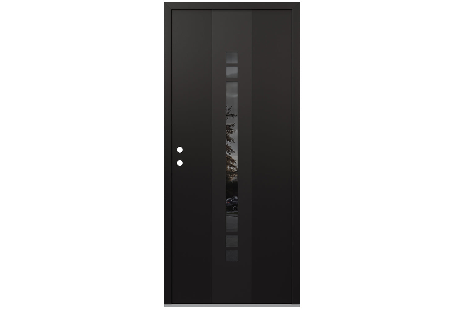 Belldinni Diamond A4 Black Modern Exterior Door with Black SS - Single Door