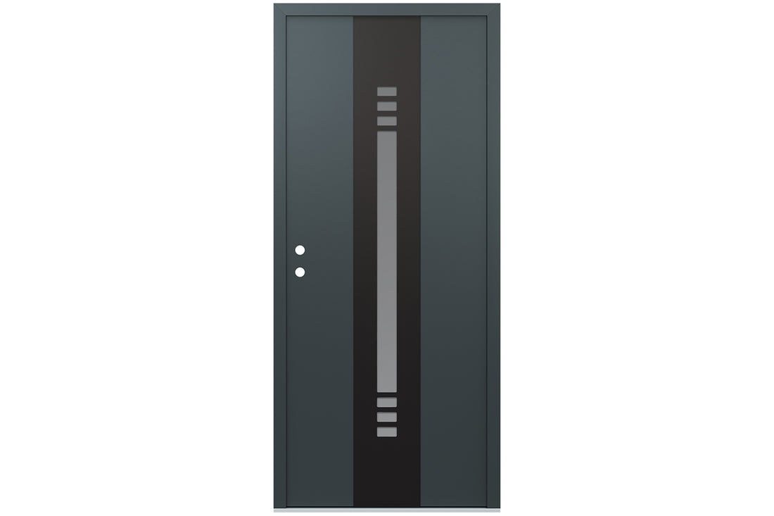 Belldinni Diamond A5 Anthracite Modern Exterior Door with Black SS - Single Door