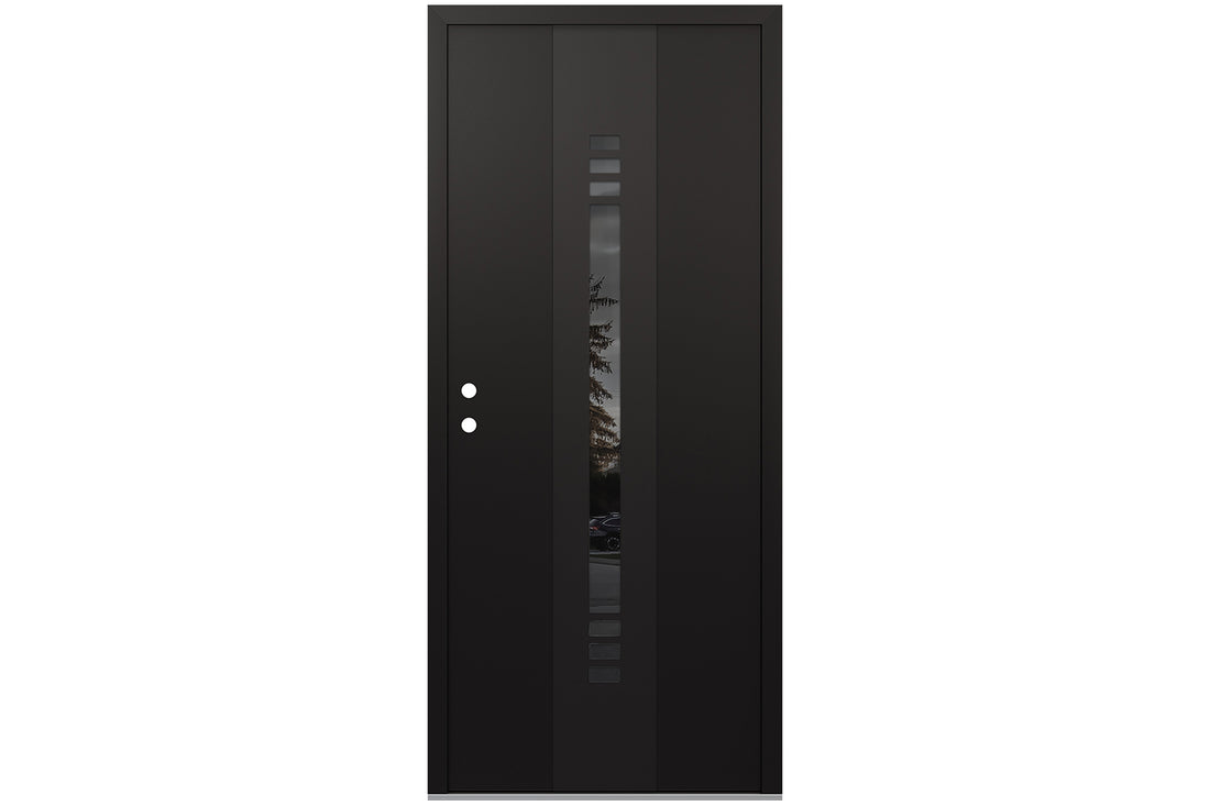 Belldinni Diamond A5 Black Modern Exterior Door with Black SS - Single Door