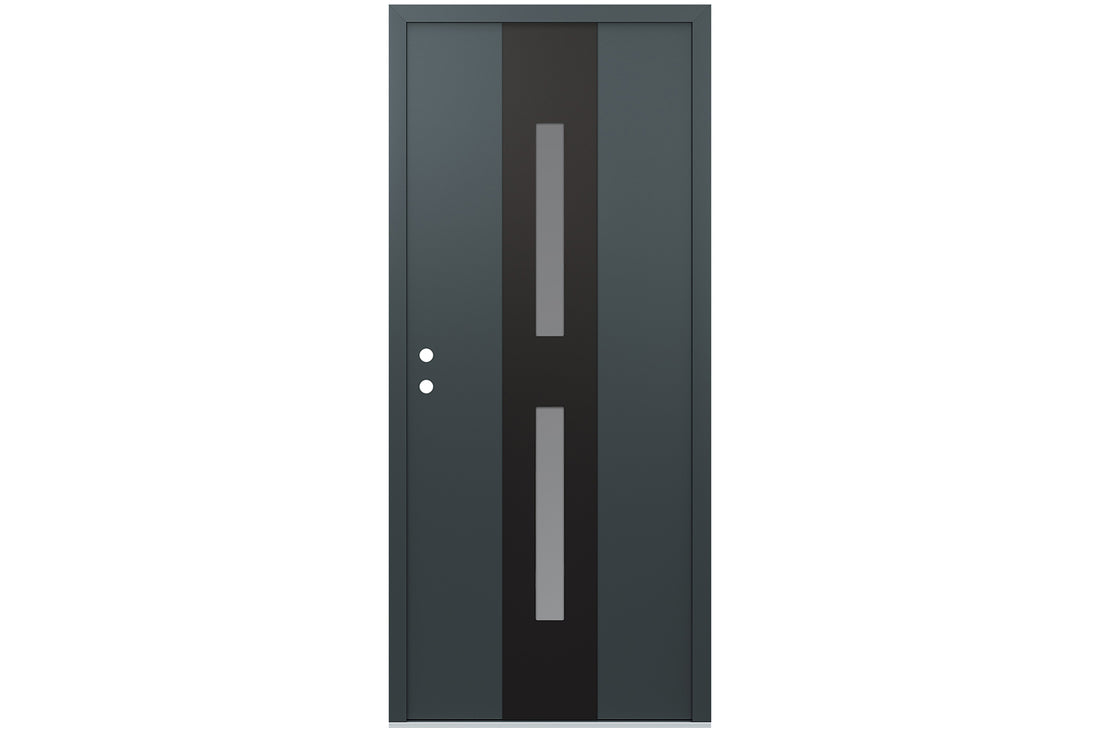 Belldinni Diamond A6 Anthracite Modern Exterior Door with Black SS - Single Door