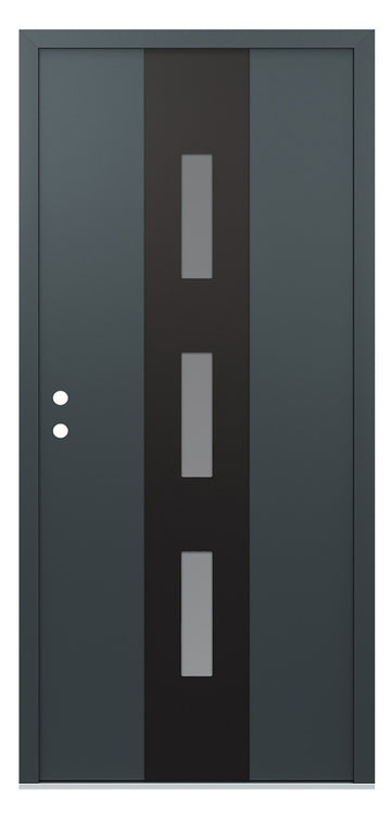 Belldinni Diamond A7 Anthracite Modern Exterior Door with Black SS