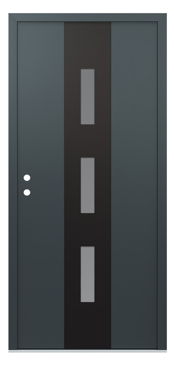 Belldinni Diamond A7 Anthracite Modern Exterior Door with Black SS