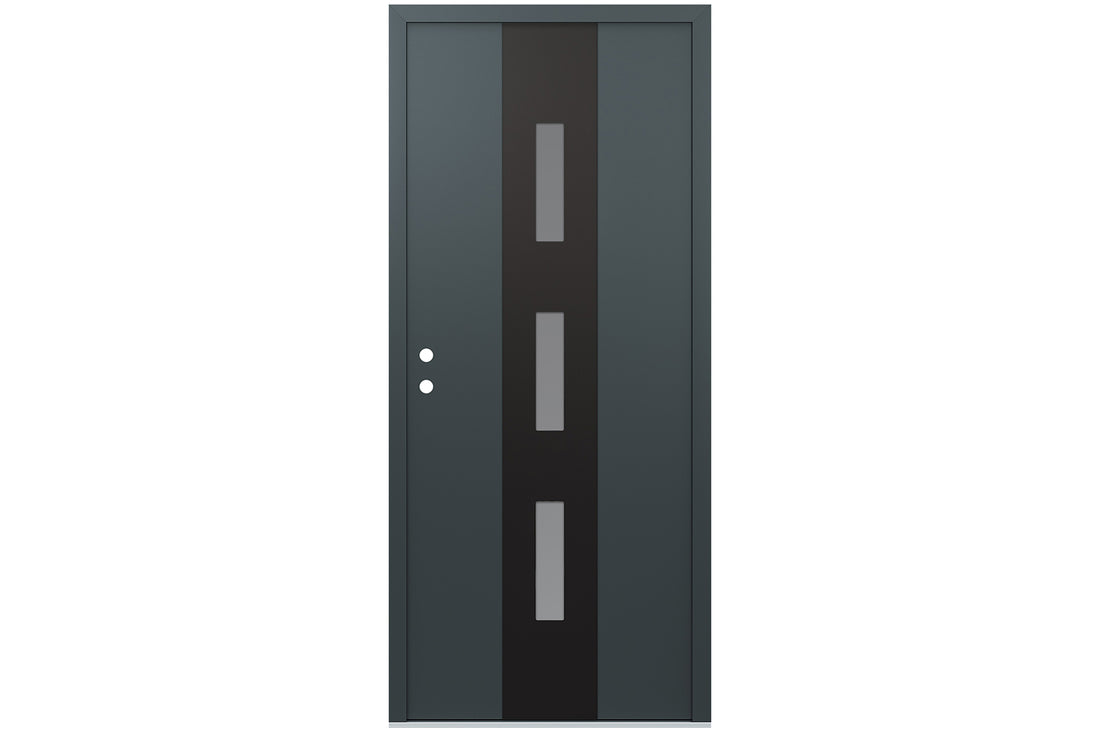 Belldinni Diamond A7 Anthracite Modern Exterior Door with Black SS - Single Door