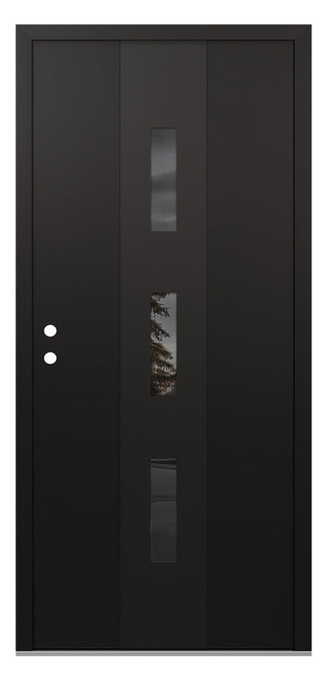 Belldinni Diamond A7 Black Modern Exterior Door with Black SS