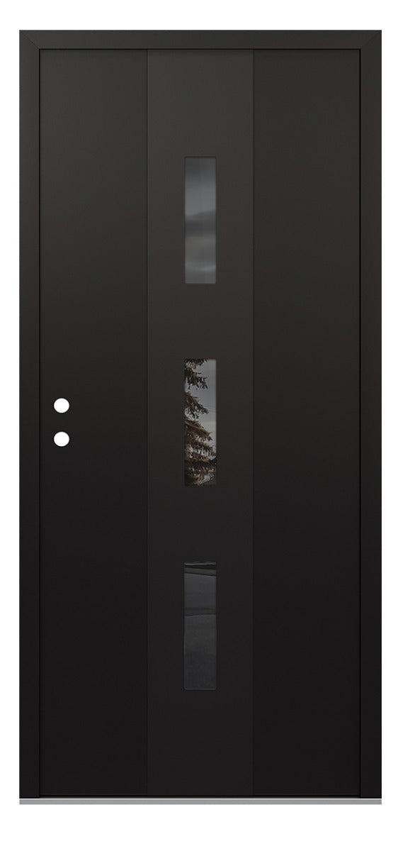 Belldinni Diamond A7 Black Modern Exterior Door with Black SS