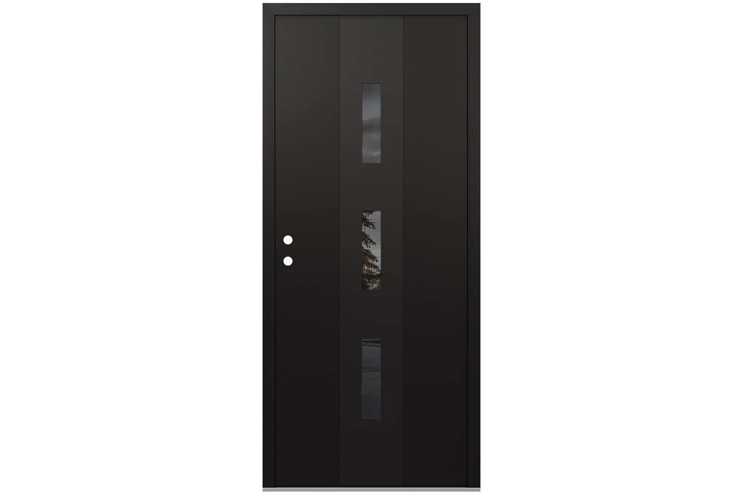 Belldinni Diamond A7 Black Modern Exterior Door with Black SS - Single Door