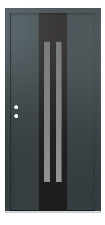Belldinni Diamond A8 Anthracite Modern Exterior Door with Black SS