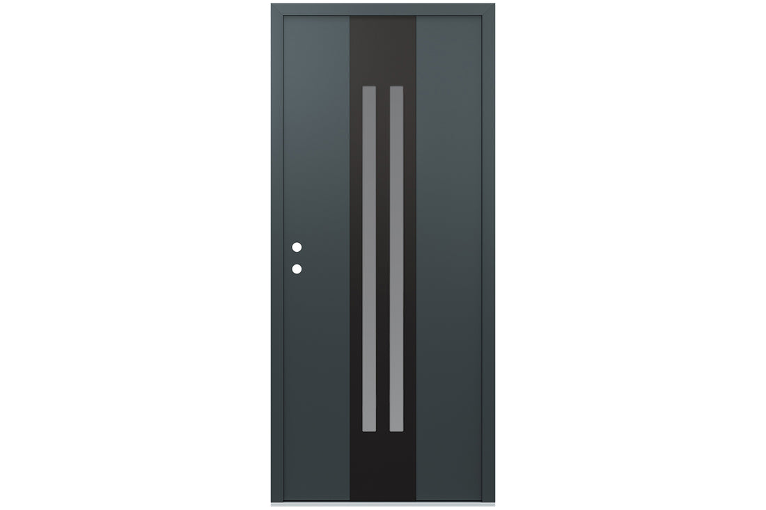 Belldinni Diamond A8 Anthracite Modern Exterior Door with Black SS - Single Door