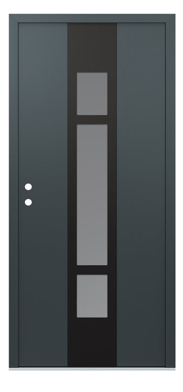 Belldinni Diamond A9 Anthracite Modern Exterior Door with Black SS