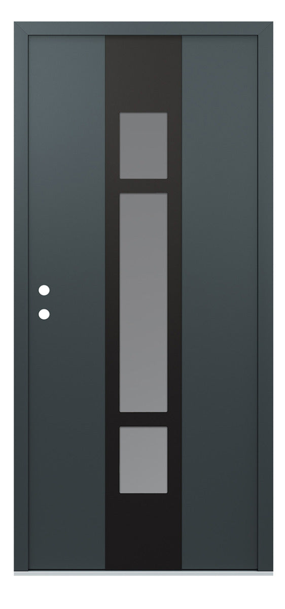 Belldinni Diamond A9 Anthracite Modern Exterior Door with Black SS