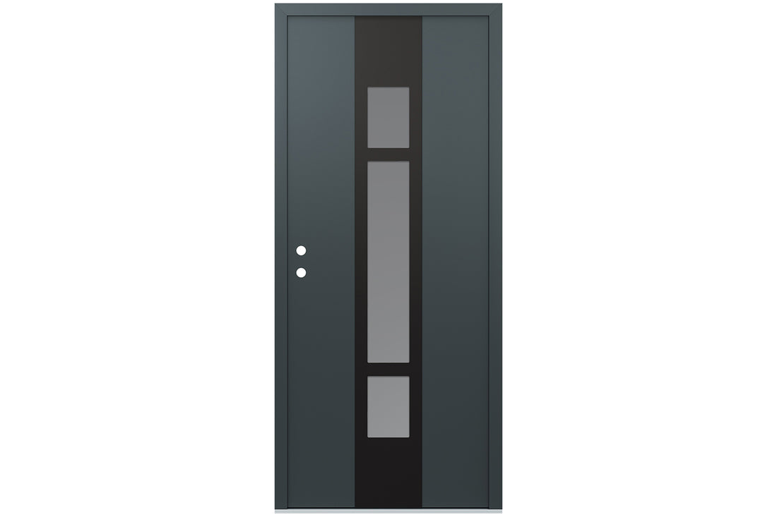 Belldinni Diamond A9 Anthracite Modern Exterior Door with Black SS - Single Door