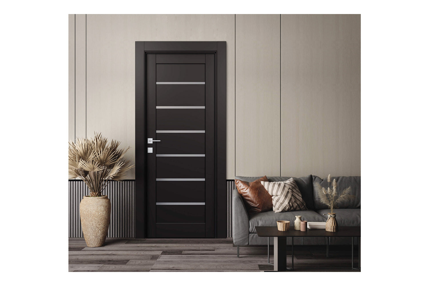 Belldinni Alba Black Matte Laminated Modern Interior Door - Single Door