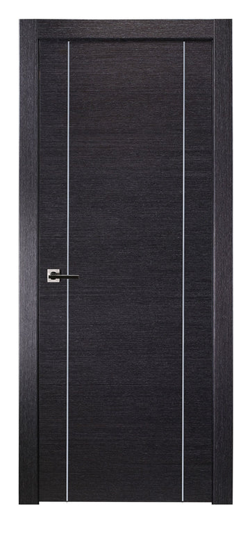 Belldinni Avanti 2U Black Apricot Wood Veneer Modern Interior Door