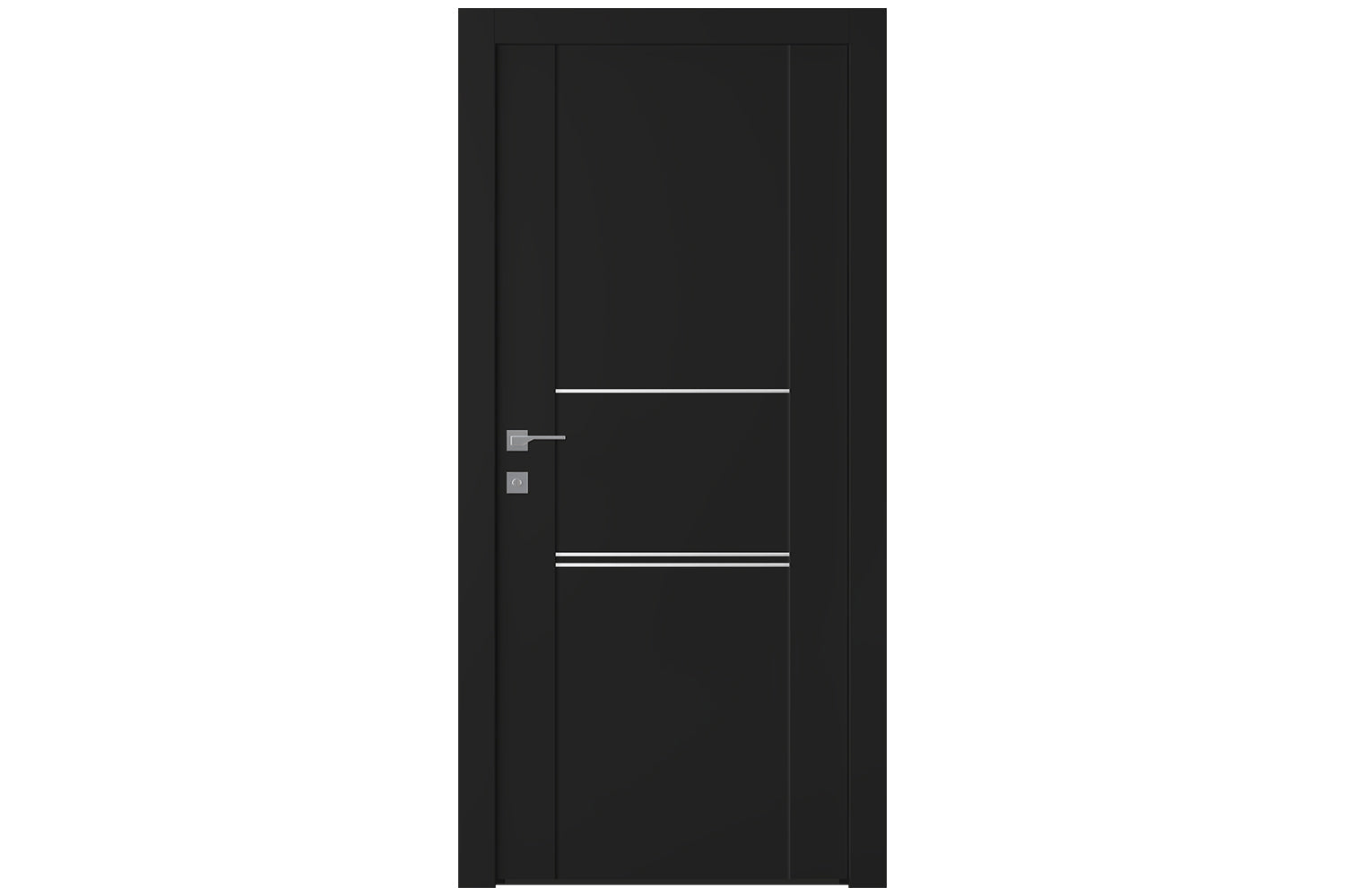 Belldinni Avon 01 3H Black Matte Modern Interior Door - Single Door