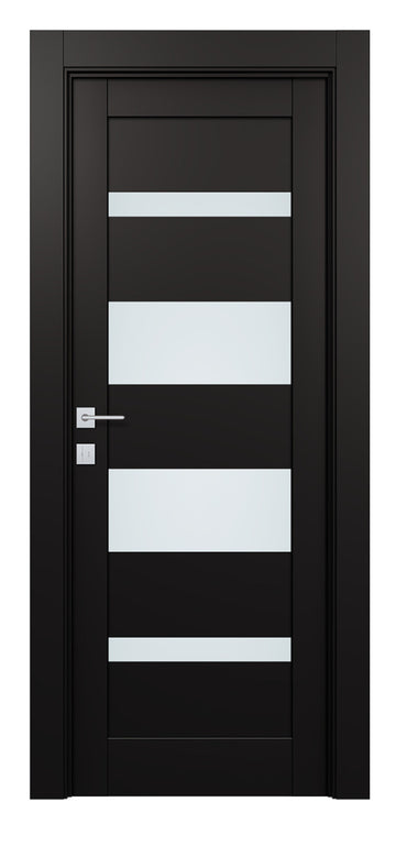 Belldinni Avon 07 01 Vetro Black Matte Modern Interior Door