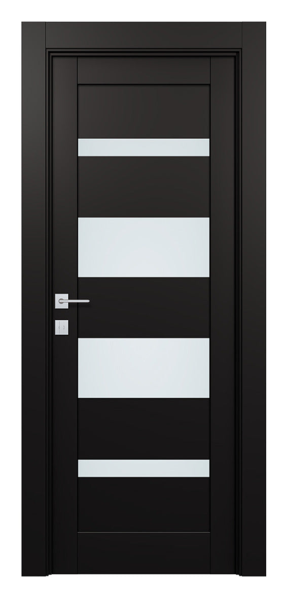 Belldinni Avon 07 01 Vetro Black Matte Modern Interior Door