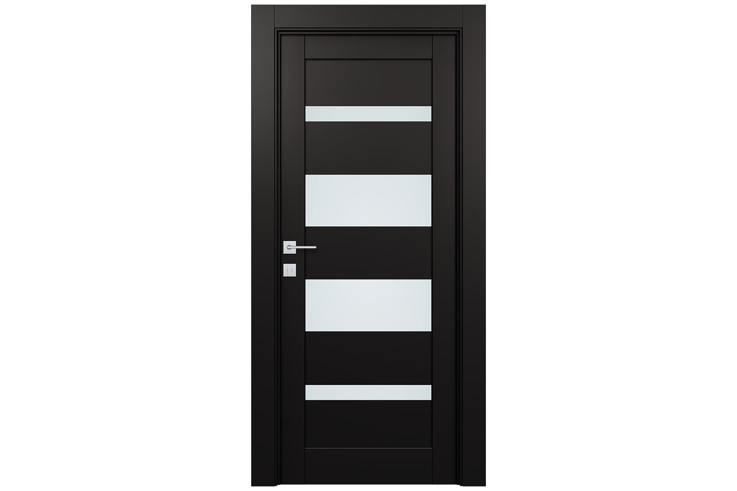 Belldinni Avon 07 01 Vetro Black Matte Modern Interior Door - Single Door