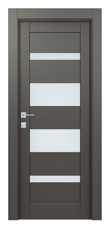 Belldinni Avon 07 01 Vetro Gray Matte Modern Interior Door