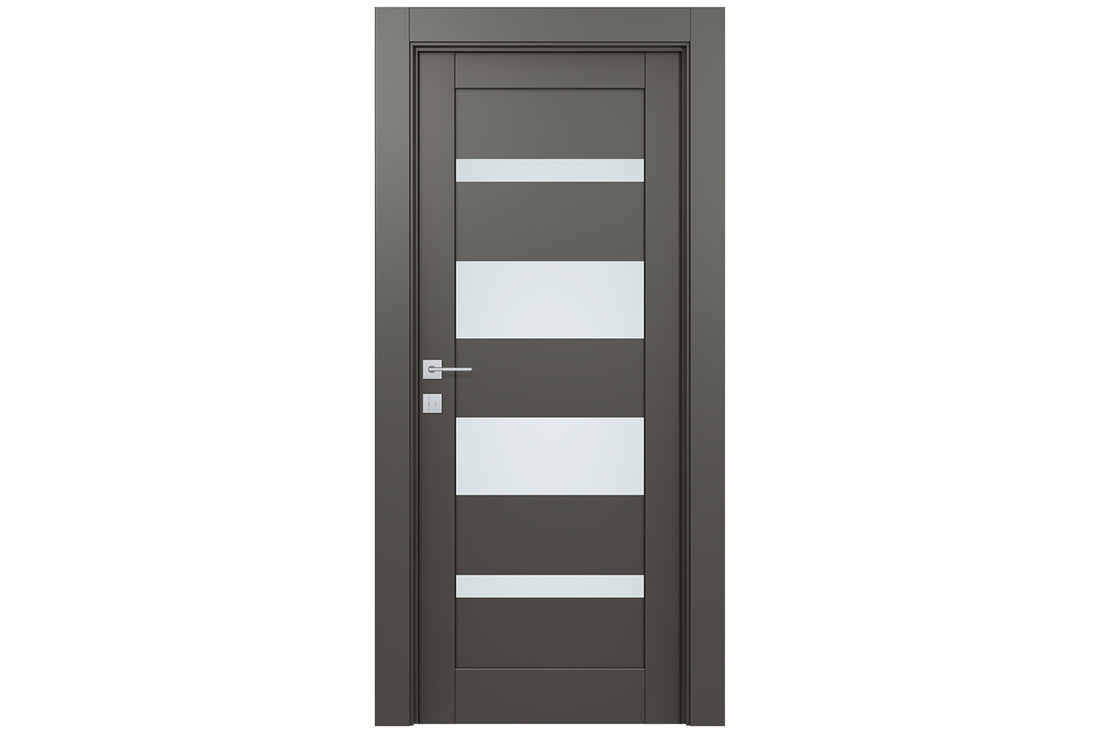 Belldinni Avon 07 01 Vetro Gray Matte Modern Interior Door - Single Door