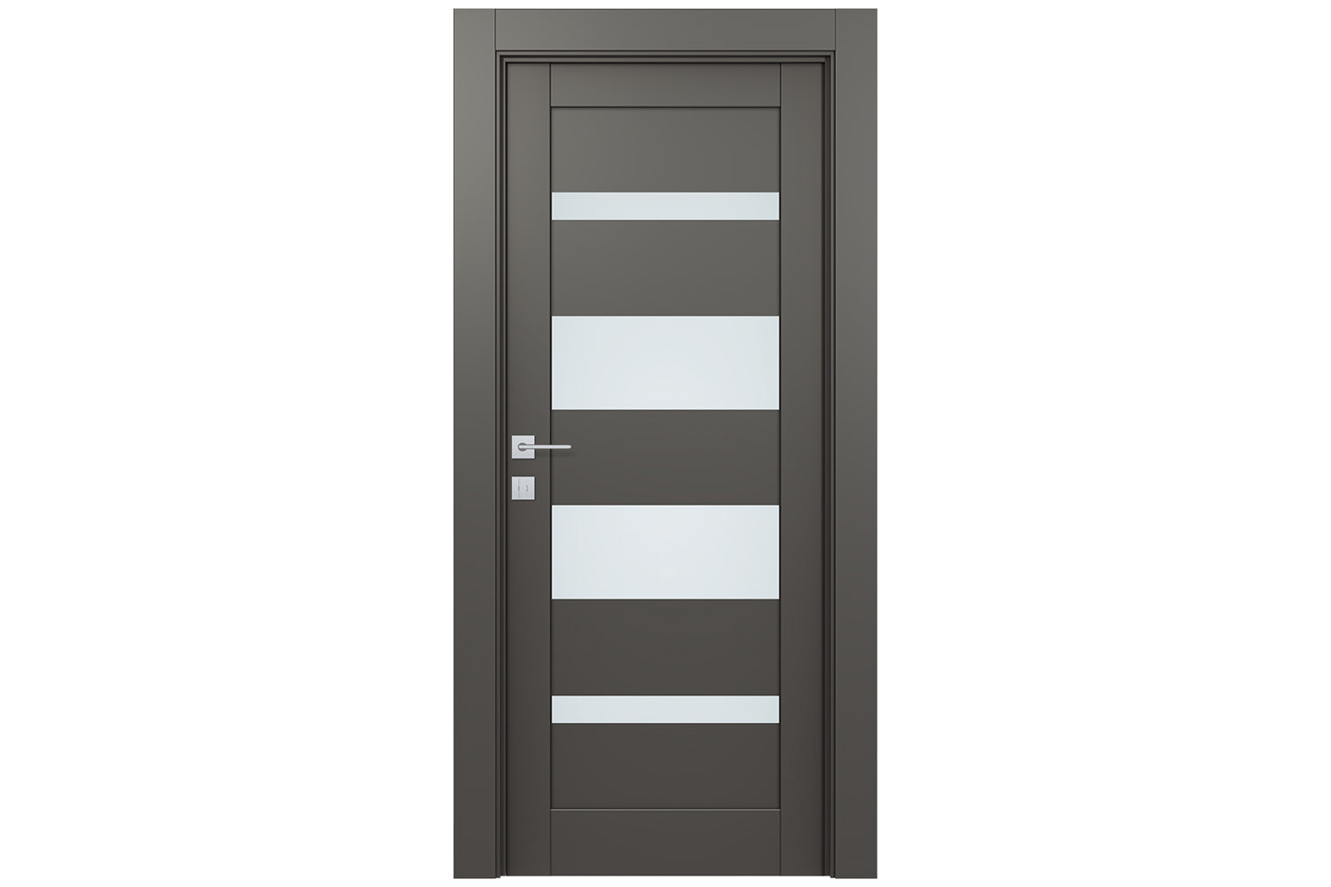 Belldinni Avon 07 01 Vetro Gray Matte Modern Interior Door - Single Door
