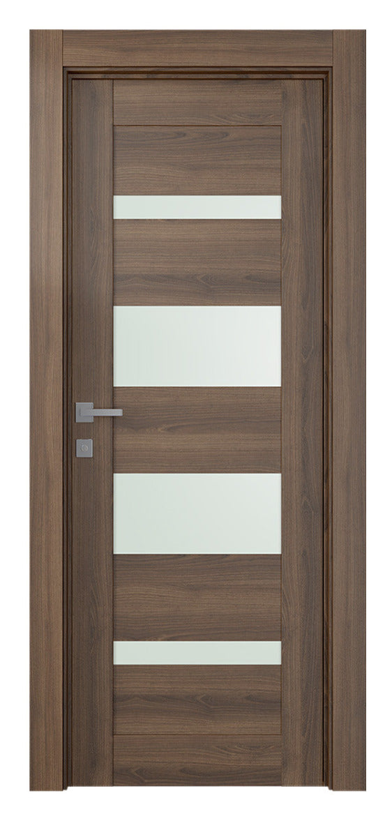 Belldinni Avon 07 01 Vetro Pecan Nutwood Modern Interior Door