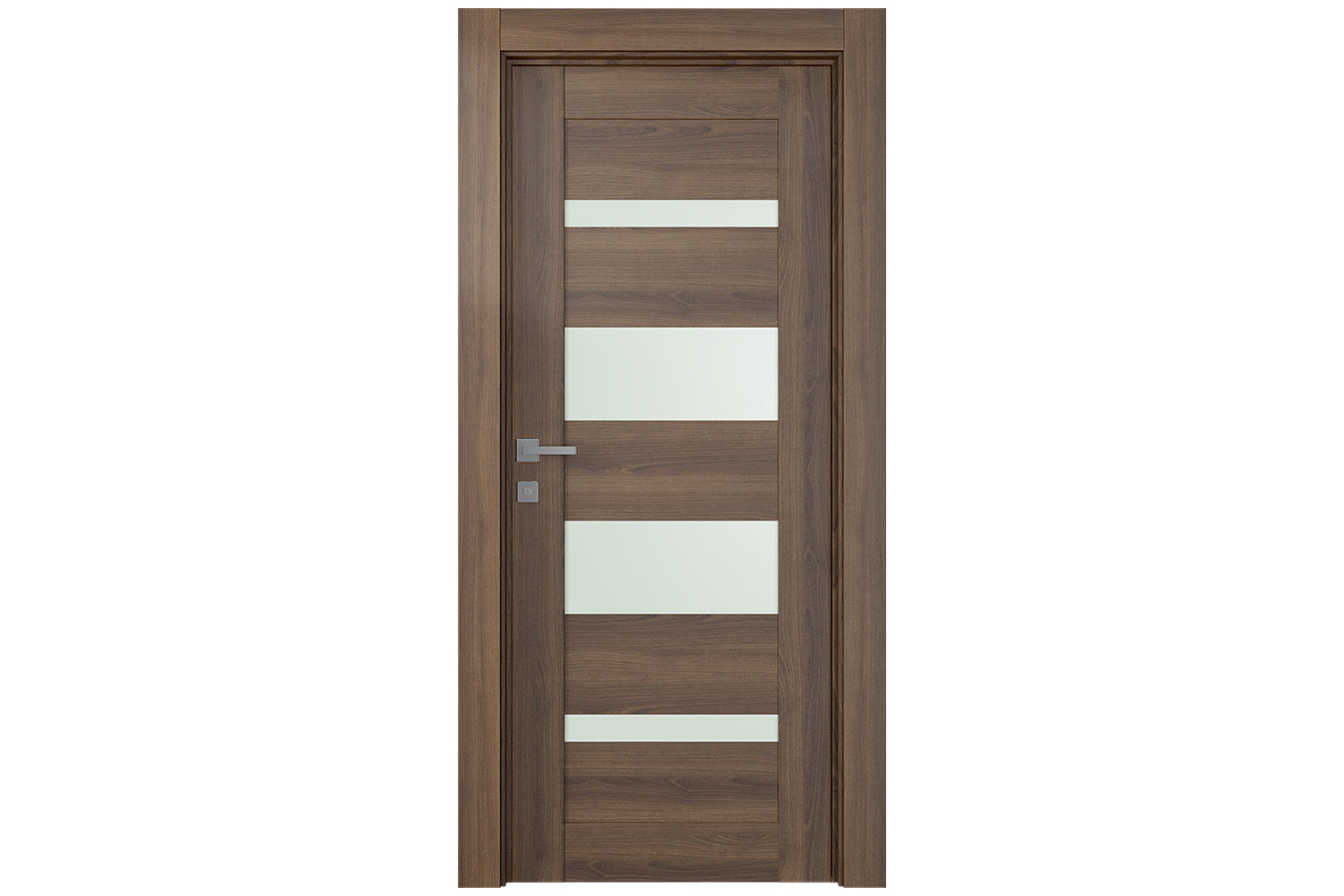 Belldinni Avon 07 01 Vetro Pecan Nutwood Modern Interior Door - Single Door