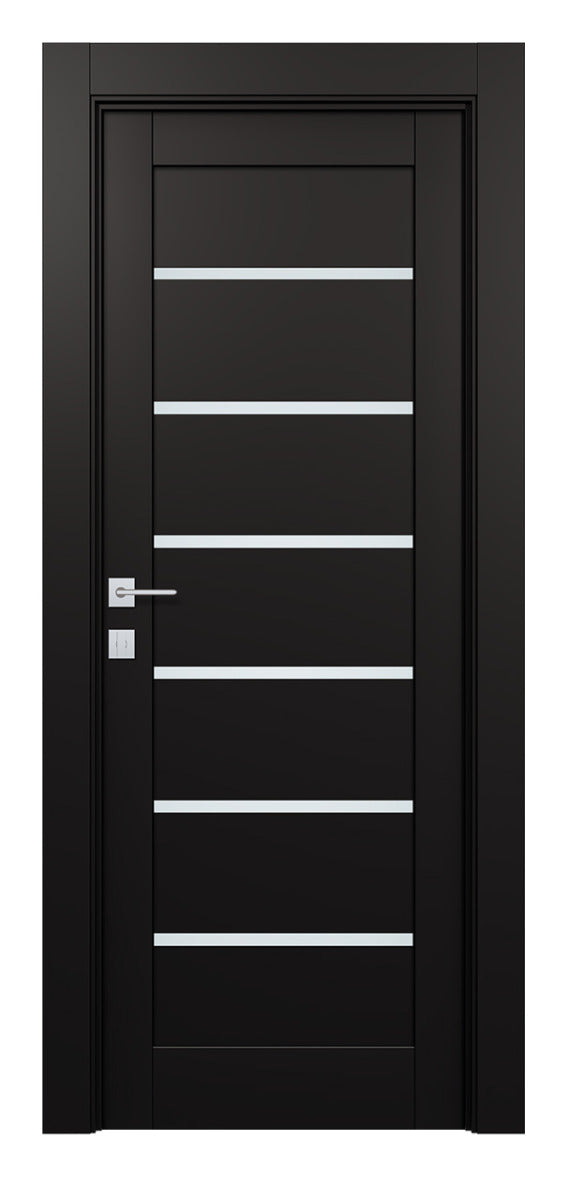 Belldinni Avon 07 02 Vetro Black Matte Modern Interior Door