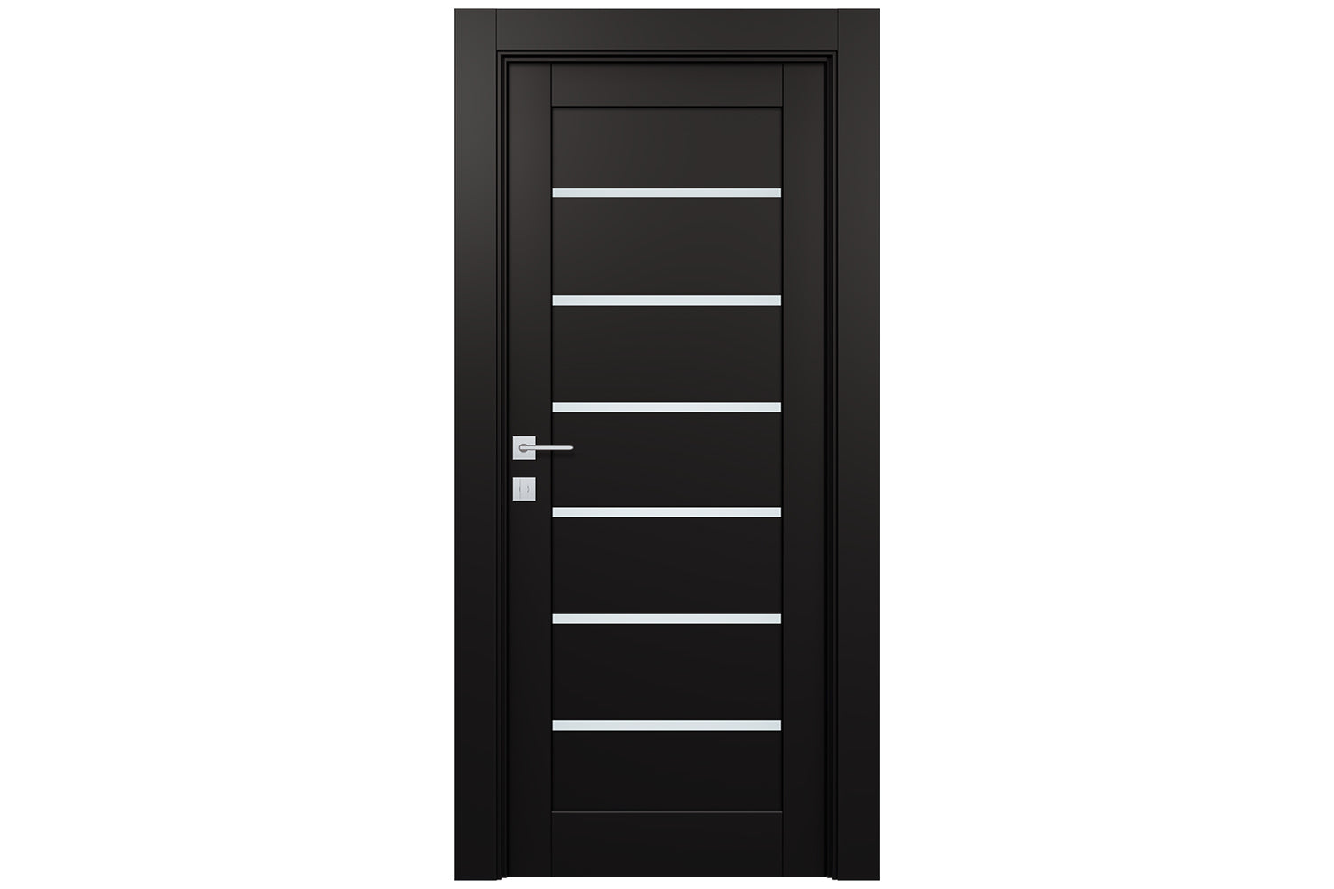 Belldinni Avon 07 02 Vetro Black Matte Modern Interior Door - Single Door
