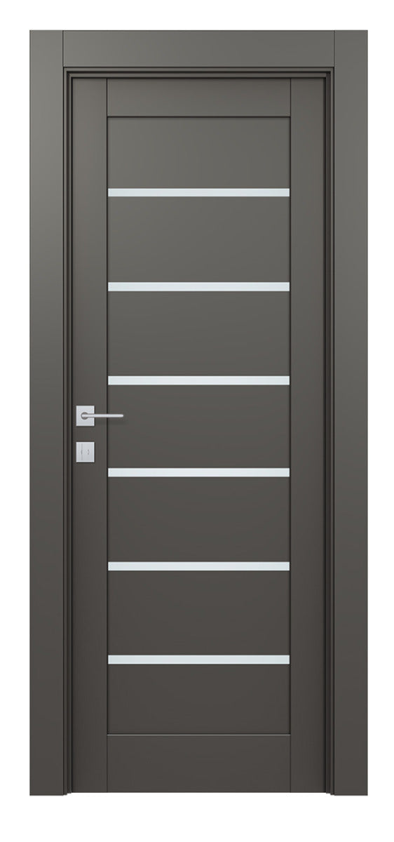 Belldinni Avon 07 02 Vetro Gray Matte Modern Interior Door