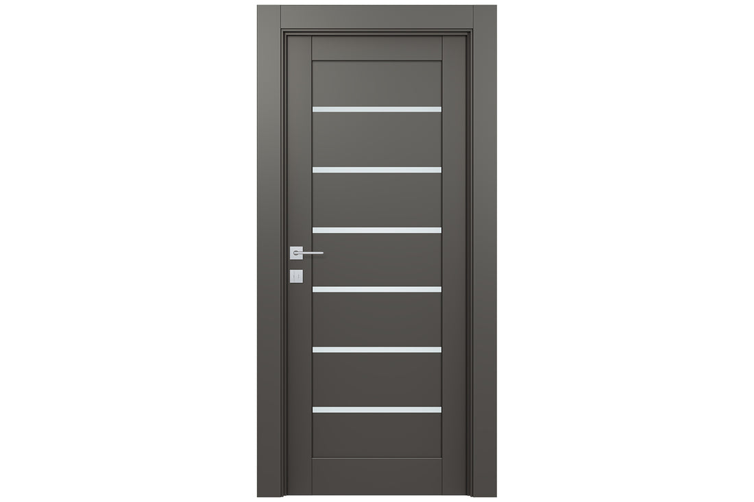 Belldinni Avon 07 02 Vetro Gray Matte Modern Interior Door -  Single Door