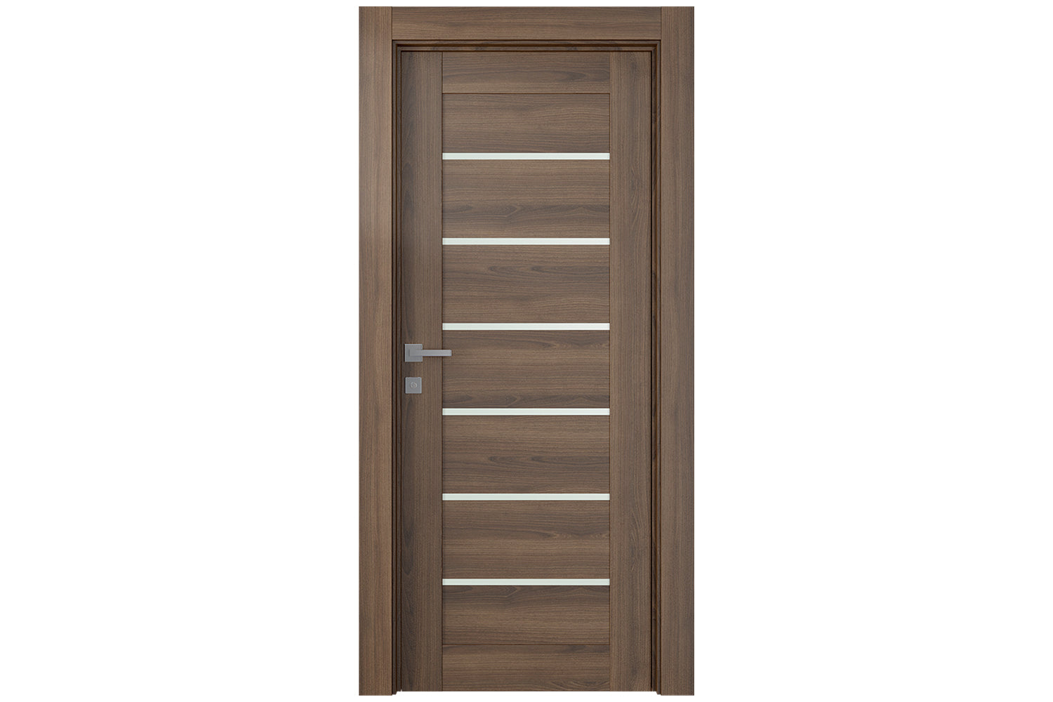 Belldinni Avon 07 02 Vetro Pecan Nutwood Modern Interior Door - Single Door