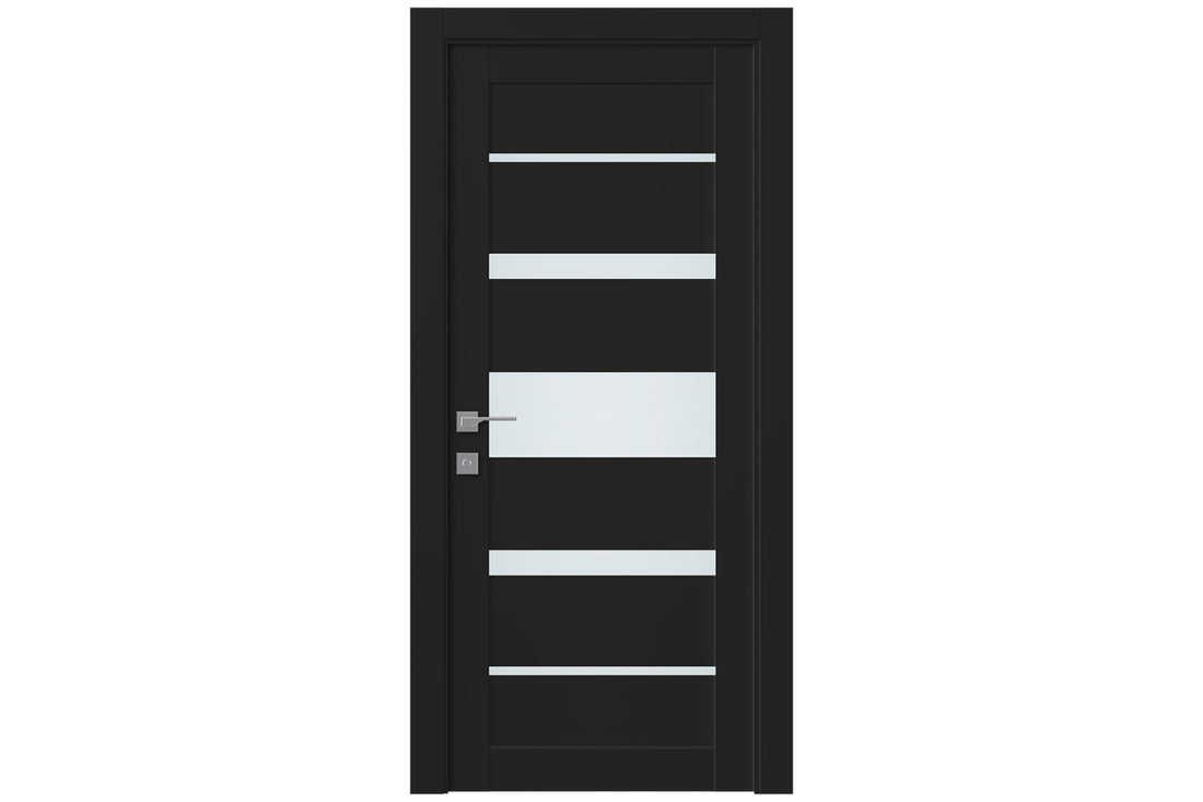Belldinni Avon 07 03 Vetro Black Matte Modern Interior Door - Single Door