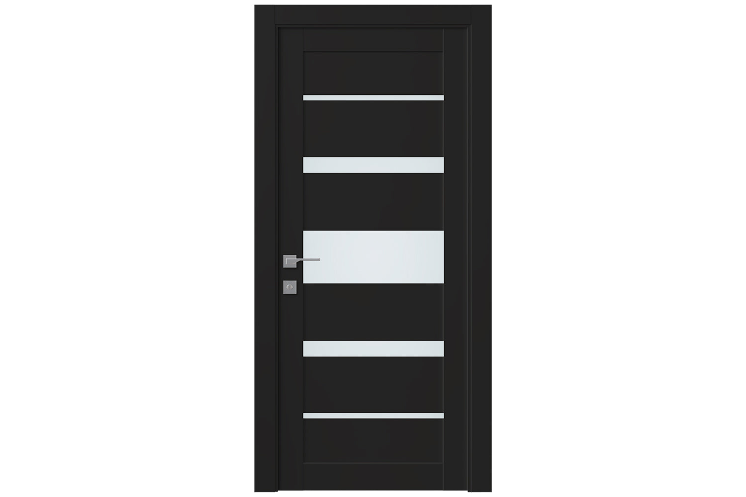 Belldinni Avon 07 03 Vetro Black Matte Modern Interior Door - Single Door
