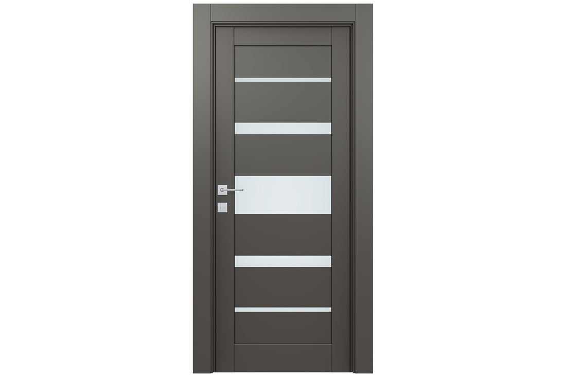 Belldinni Avon 07 03 Vetro Gray Matte Modern Interior Door - Single Door
