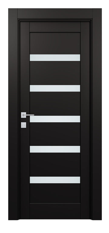 Belldinni Avon 07 04 Vetro Black Matte Modern Interior Door