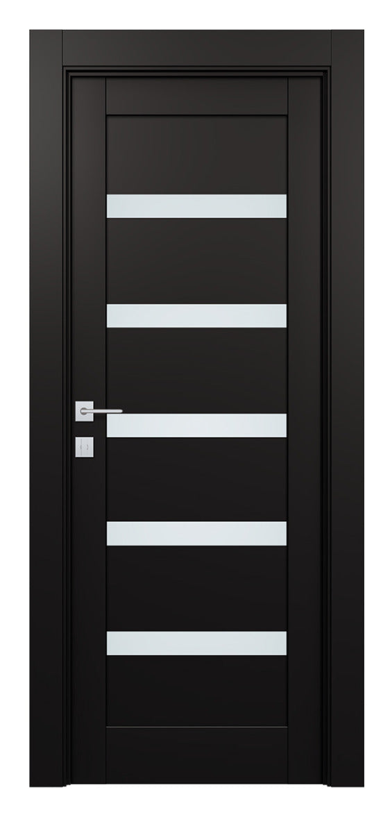 Belldinni Avon 07 04 Vetro Black Matte Modern Interior Door