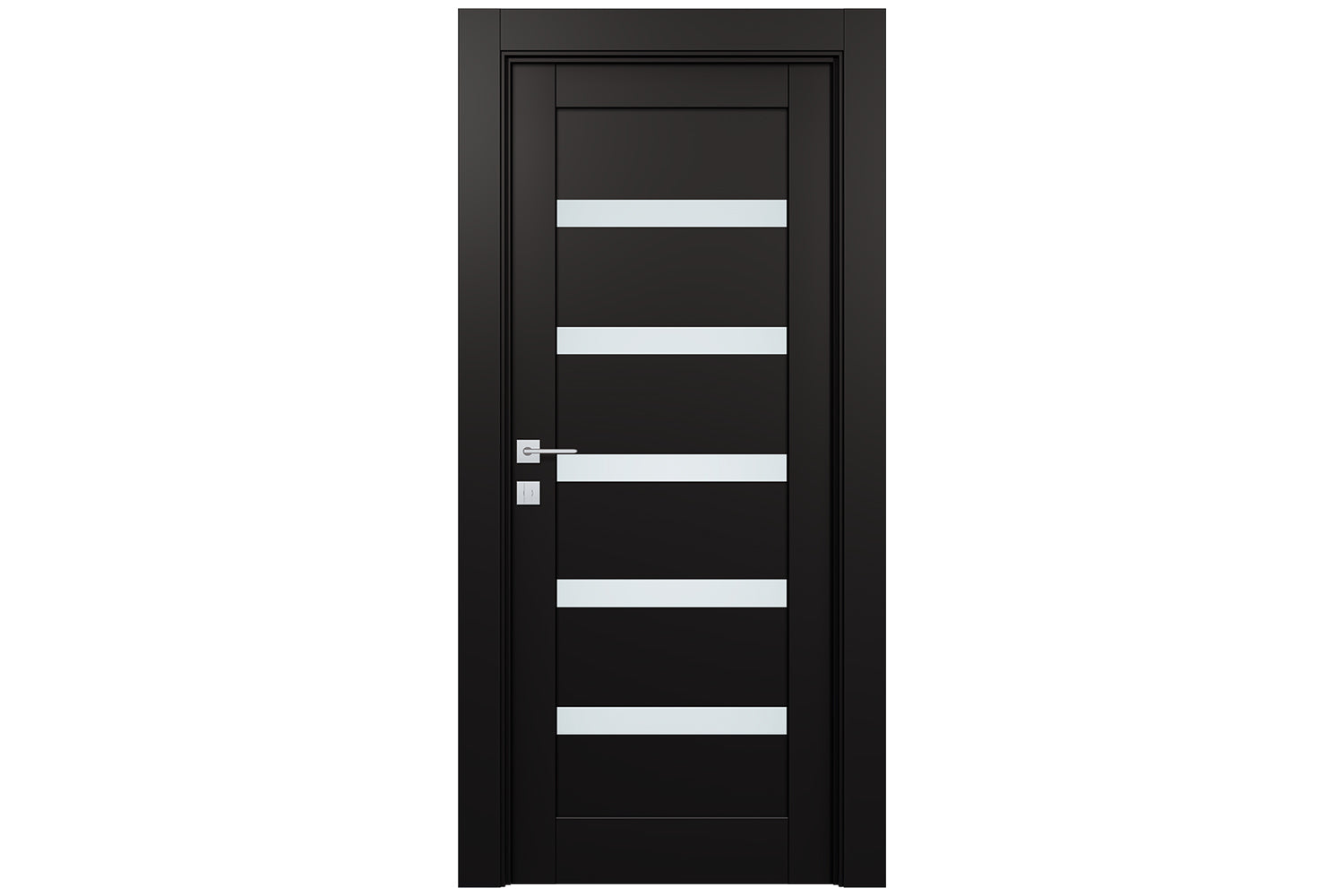 Belldinni Avon 07 04 Vetro Black Matte Modern Interior Door - Single Door