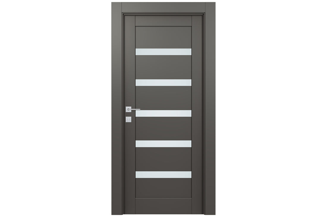 Belldinni Avon 07 04 Vetro Gray Matte Modern Interior Door - Single Door