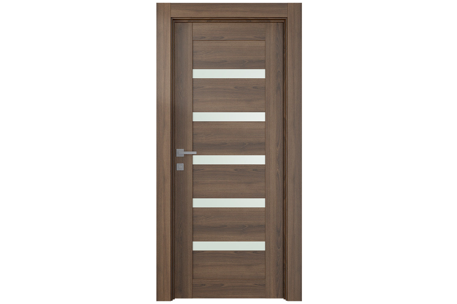 Belldinni Avon 07 04 Vetro Pecan Nutwood Modern Interior Door - Single Door
