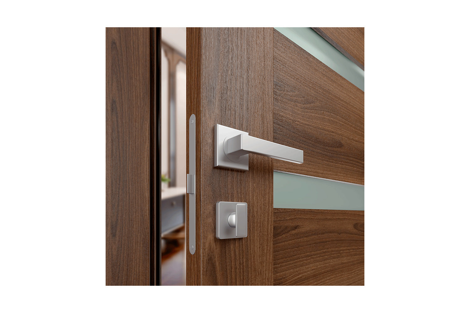 Belldinni Avon 07 04 Vetro Pecan Nutwood Modern Interior Door