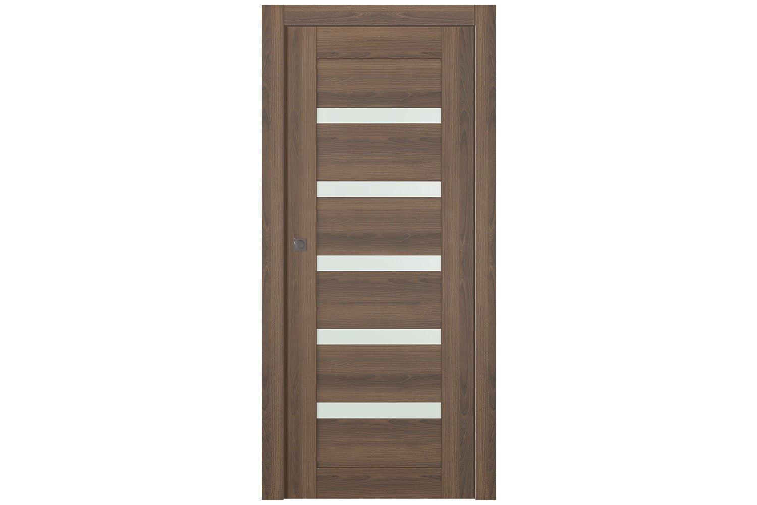 Belldinni Avon 07 04 Vetro Pecan Nutwood Modern Interior Door - Single Pocket