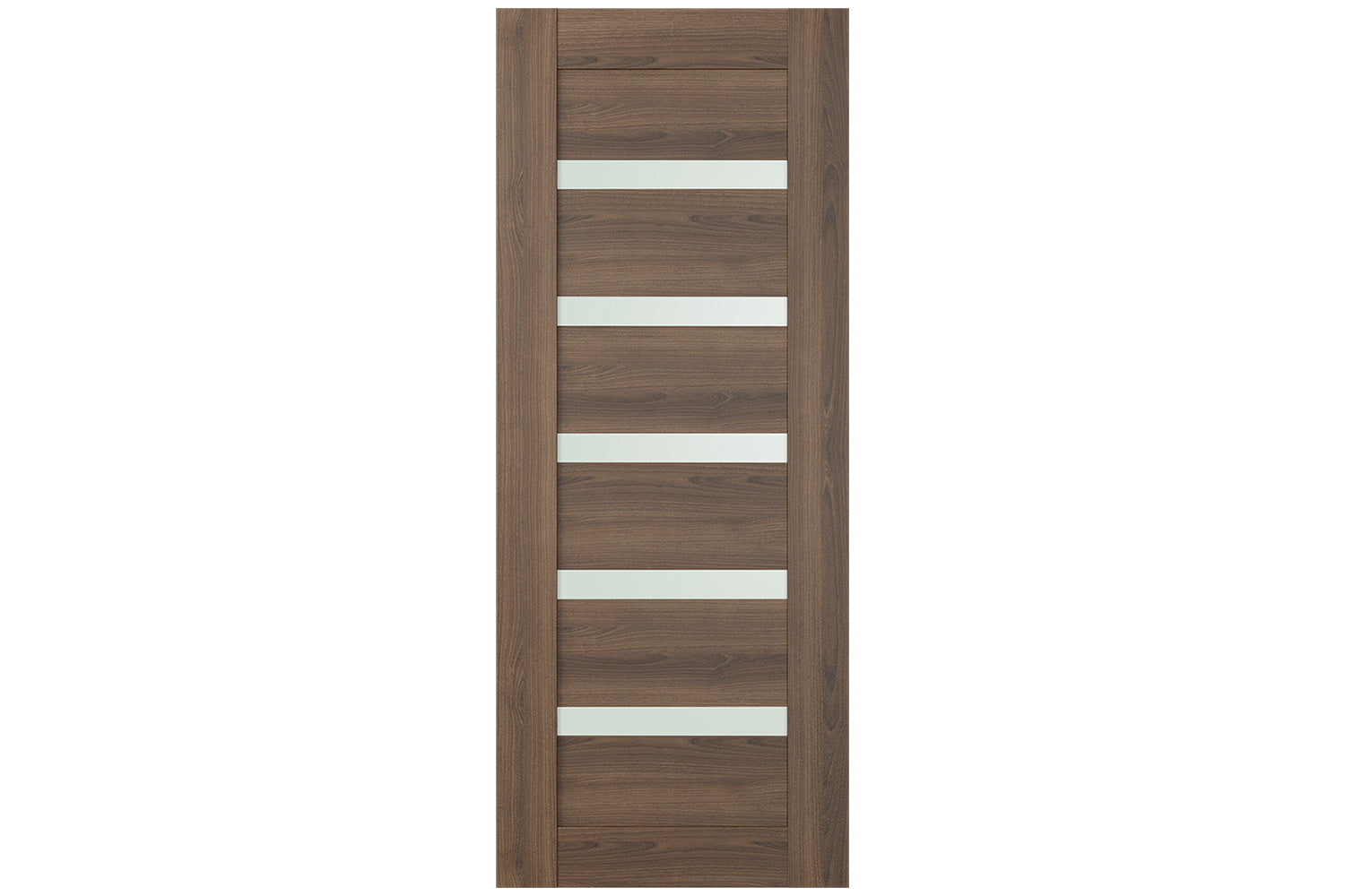Belldinni Avon 07 04 Vetro Pecan Nutwood Modern Interior Door - Slab