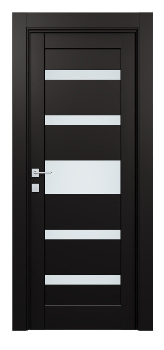 Belldinni Avon 07 05 Vetro Black Matte Modern Interior Door
