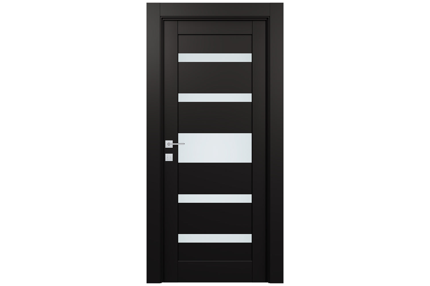 Belldinni Avon 07 05 Vetro Black Matte Modern Interior Door - Single Door